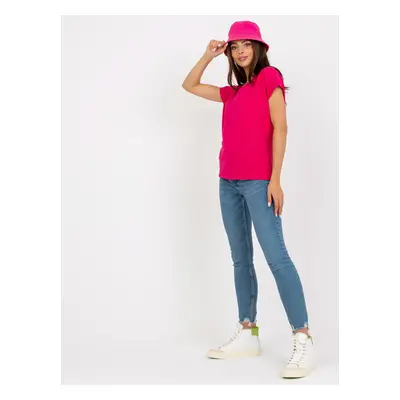 Basic Fuchsia Cotton T-Shirt for Women