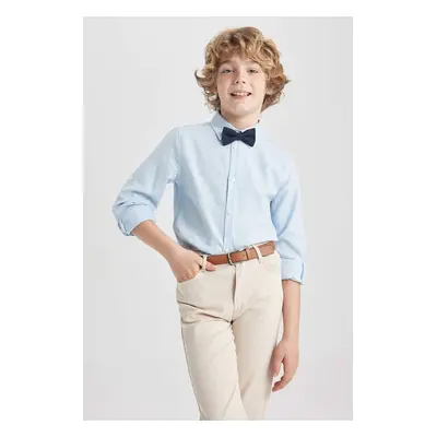 DEFACTO Boy Long Sleeve Oxford Shirt Bowtie 2-Pack Set