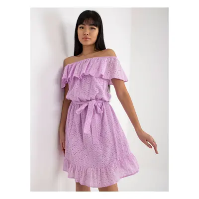 Light purple openwork Spanish dress with frills