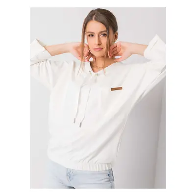 Cotton oversized sweatshirt in ecru color