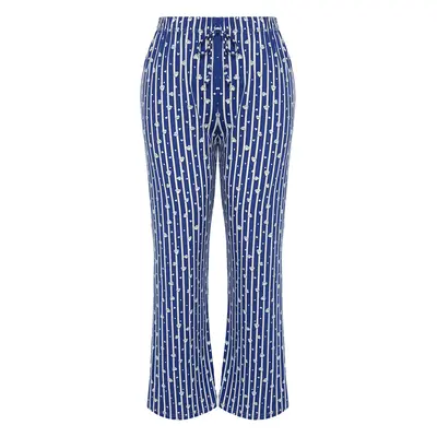 Trendyol Curve Navy Blue Striped Knitted Pajama Bottom