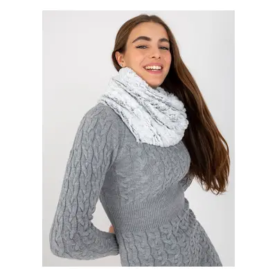 Women's tube scarf made of artificial fur in black and white