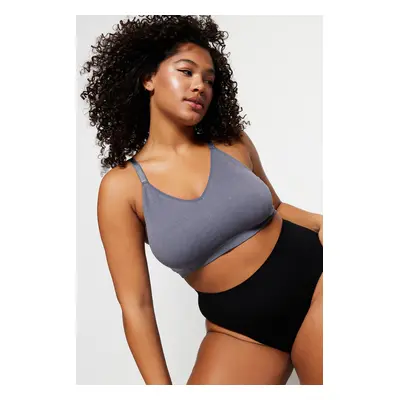 Trendyol Curve Gray Capless Strap Seamless Bralette Bra