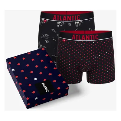 Men's boxers Stars ATLANTIC 2Pack + gift box - navy blue, navy blue