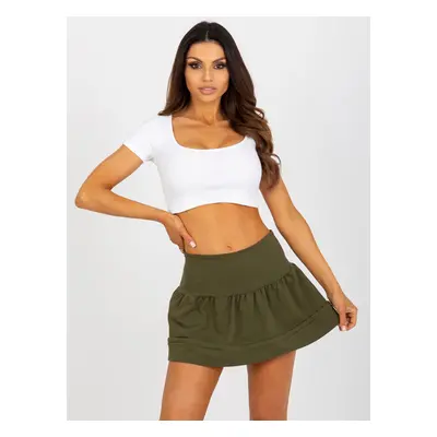 Women's mini sweatshirt skirt - khaki