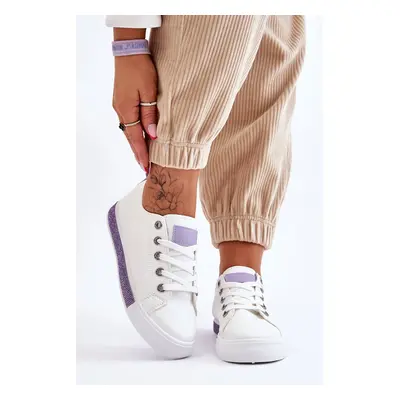 Women's low sneakers white-purple Demira