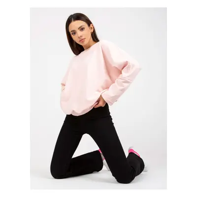 Light pink women's basic oversized sweatshirt RUE PARIS