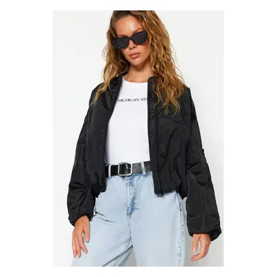 Trendyol Black Oversized bomber kabát kabát