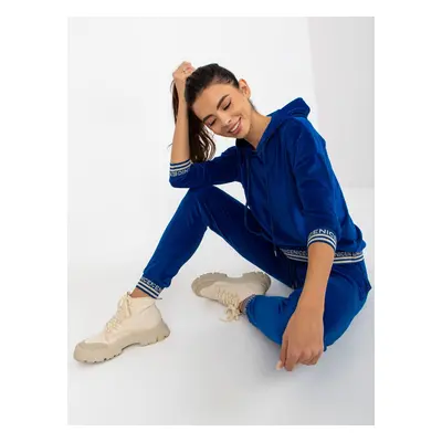 Cobalt soft velour set with trousers