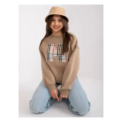 Dark beige oversized women's sweatshirt Elise