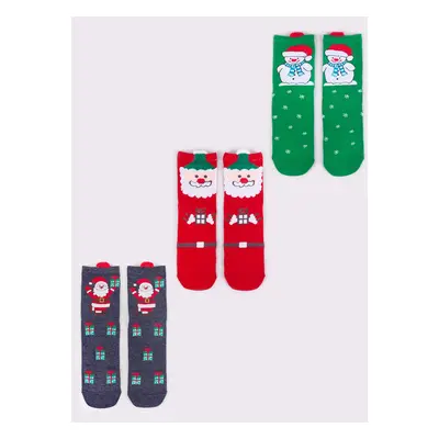 Yoclub Kids's Christmas 3Pack Socks SKA-X017U-AA00-0001