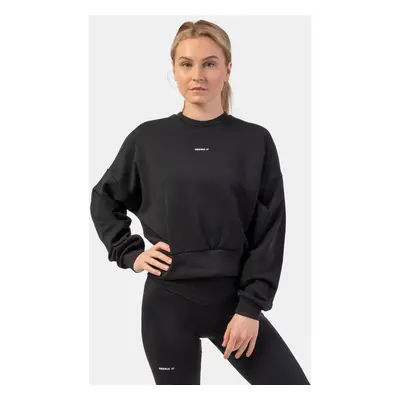 Women's sweatshirt Nebbia Loose Fit Sweatshirt "Feeling Good" black XS/S