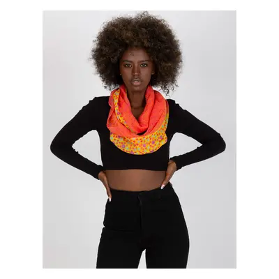 Yellow-coral scarf with print