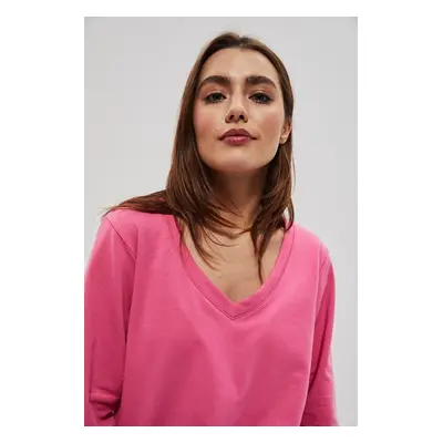 V-neck sweatshirt - pink