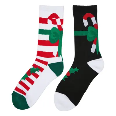 X-Mas Candy Christmas Socks - 2-Pack Multicolored