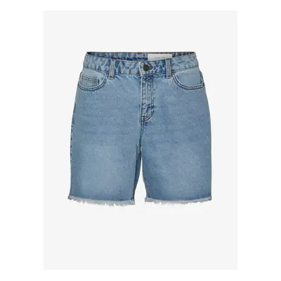 Noisy May Smiley Blue Denim Shorts - Women