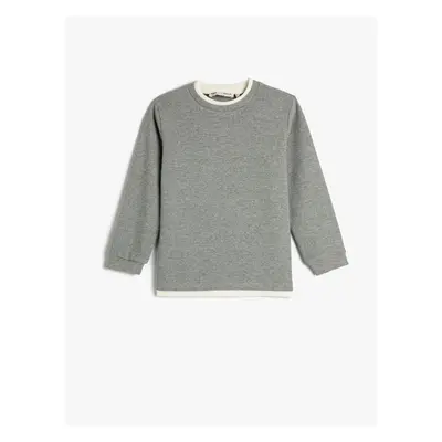 Koton Basic Sweatshirt Crew Neck Long Sleeve Soft Textured Ribbed