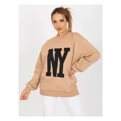 Beige hoodie with print