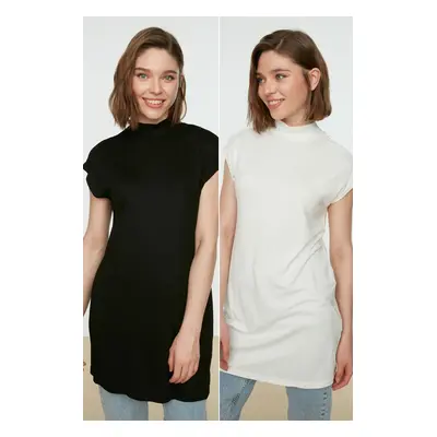 Trendyol fekete-fehér dupla csomag turtleneck tunika