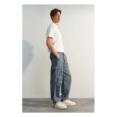 Trendyol Limited Edition Navy Blue Loose Fit Tied Leg Cargo Pants