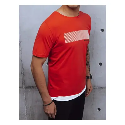 Red men's T-shirt Dstreet z with print