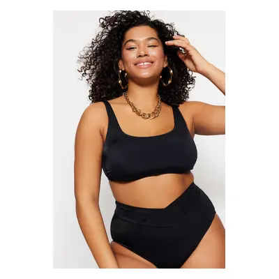 Trendyol Curve Black Square Neck Bralette Bikini Top