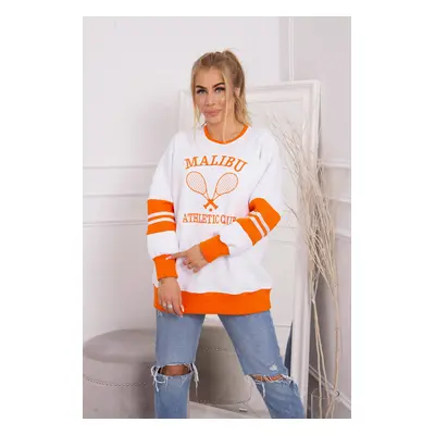 Malibu Insulated Sweatshirt White + Orange