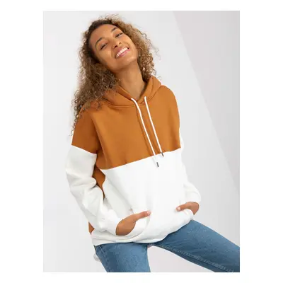 RUE PARIS light brown and ecru basic sweatshirt from kangaroo RUE PARIS