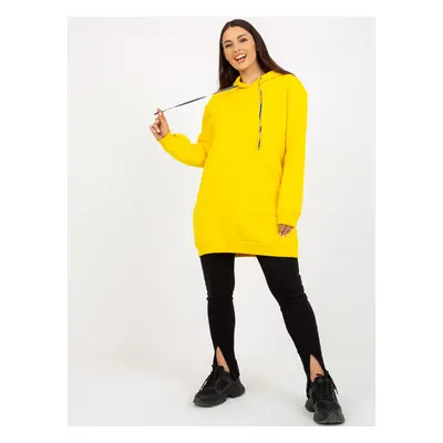 Yellow Oversized Kangaroo Long Hoodie