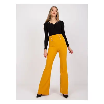 Elegant mustard trousers with Salerno folds