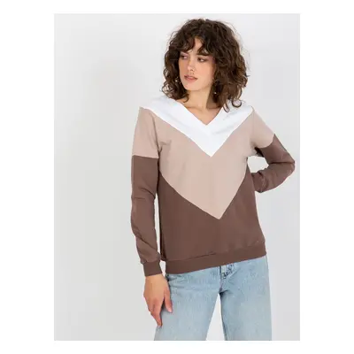 Women's Smooth Neckline Sweatshirt - Brown