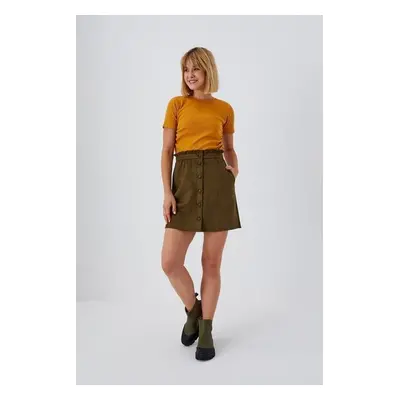 Trapezoidal skirt made of imitation suede