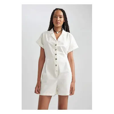 DEFACTO Regular Fit Pajama Collar Gabardine Cotton Jumpsuit