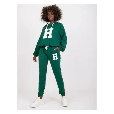 Dark green two-piece sweatshirt set made of Natela cotton