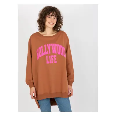 Women's Over Size Sweatshirt - Brown