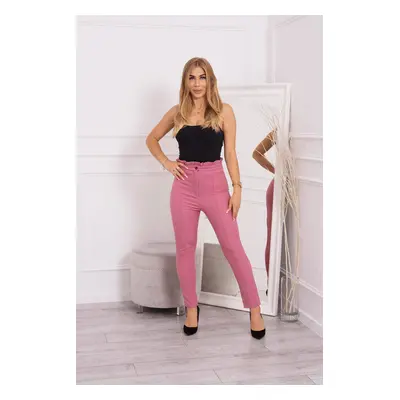 Wrinkled trousers dark pink