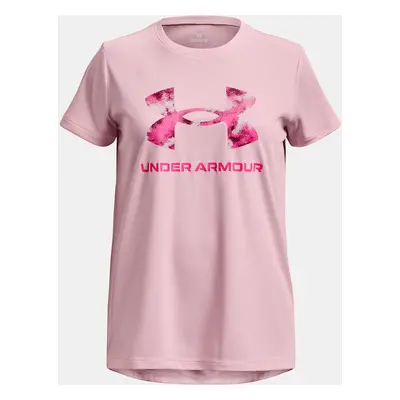 Under Armour Tech Solid Print Fill BL SSC Pink Sports T-Shirt