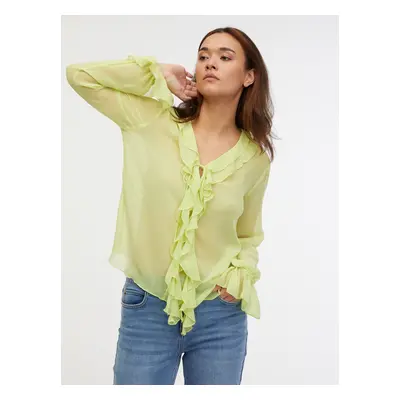 Orsay Light Green Women's Ruffle Blouse - Women