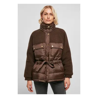 Women's Sherpa Mix Puffer Jacket Brown