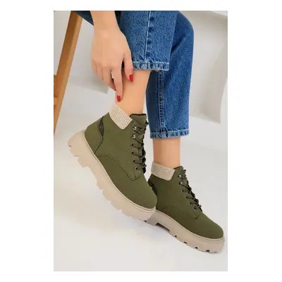 Soho Women's Khaki Suede Boots & Bootie