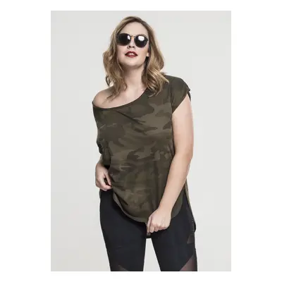 Women's T-shirt Camo Back Shaped Olive camo