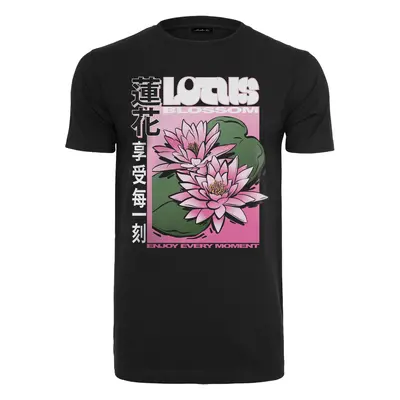 Black T-shirt with lotus flower