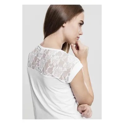 Women's T-shirt Top Laces white