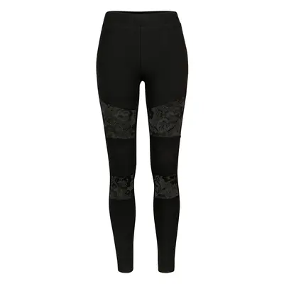 Women's leggings with laces black