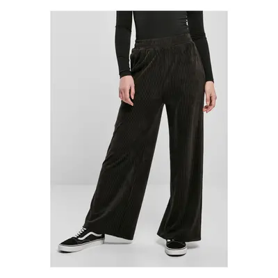 Women's Velvet Rib Straight Sweat Pants Black