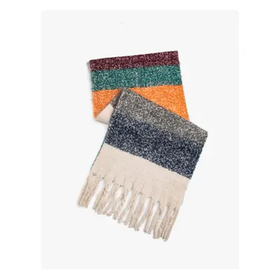 Koton Plush Scarf with Tassel Detail