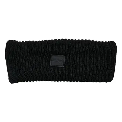 Knitted wool headband black