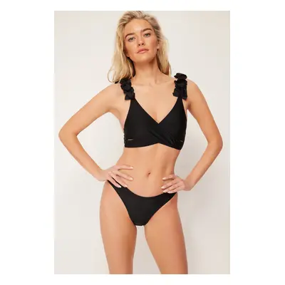 Trendyol Black Regular Bikini Bottom