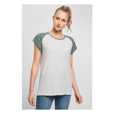 Women's contrasting raglan T-shirt light grey/pale éfne