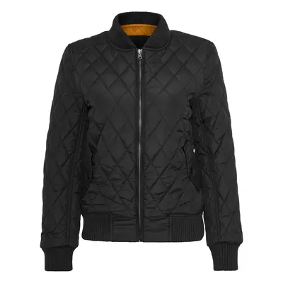 Women's Diamond Quilt Nylon Jacket Black